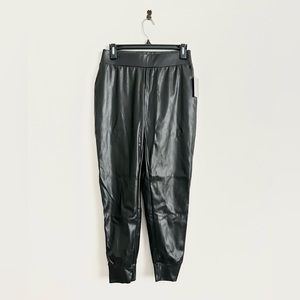 NWT Black Vegan Leather Joggers